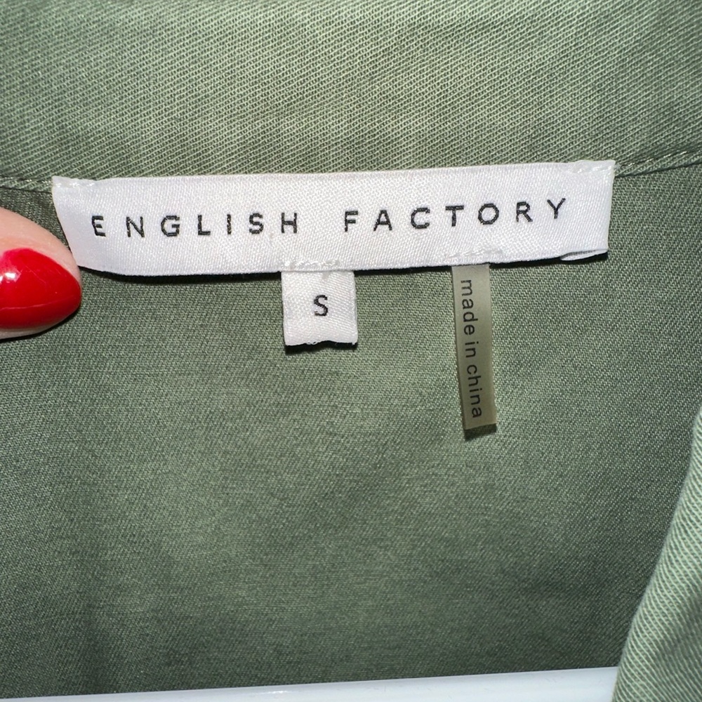 English Factory Green Utility Jacket with Ruffle Detail - Picture 8 of 8